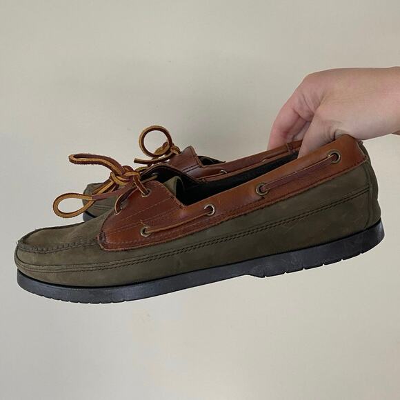 GH Bass Co Boat Dock Shoes Men\'s Size 10.5 Leather Slip-On Lace Up R482 2 Eyelet main image 4
